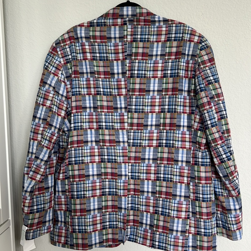 Alan Flusser Patchwork Checkered Suit Jacket Blaz… - image 5